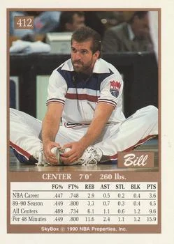 1990-91 SkyBox Bill Wennington #412 card back image