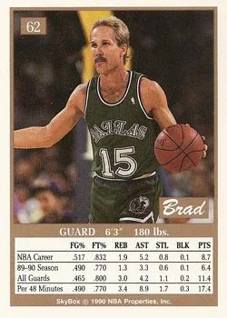 1990-91 SkyBox Brad Davis #62 card back image