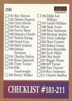 1990-91 SkyBox Checklist: 181-242 #298 card image