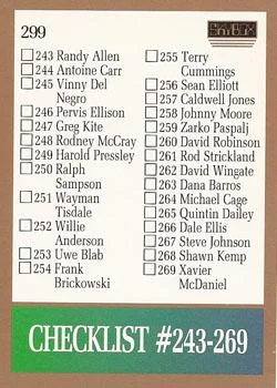 1990-91 SkyBox Checklist: 243-300 #299 card image