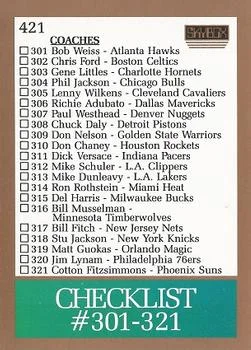 1990-91 SkyBox Checklist: 301-341 #421 card image
