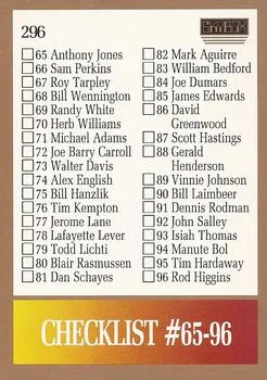 1990-91 SkyBox Checklist: 65-122 #296 card image