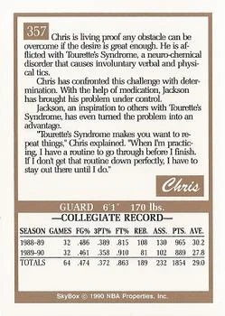 1990-91 SkyBox Chris Jackson Draft Picks #357 card back image