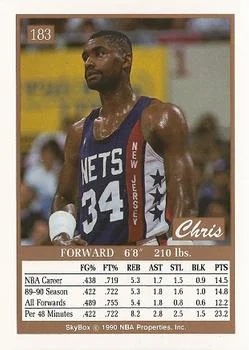 1990-91 SkyBox Chris Morris #183 card back image