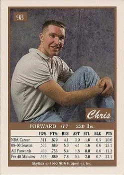 1990-91 SkyBox Chris Mullin #98 card back image