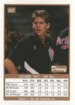 1990-91 SkyBox Danny Ainge #407 card back image