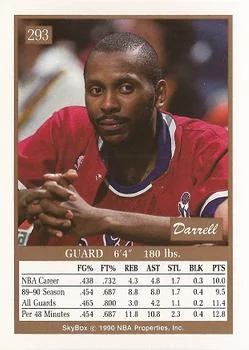1990-91 SkyBox Darrell Walker #293 card back image