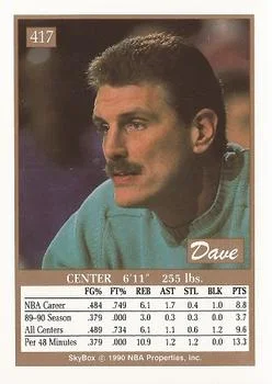 1990-91 SkyBox Dave Corzine #417 card back image