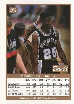 1990-91 SkyBox David Wingate SP #262 card back image