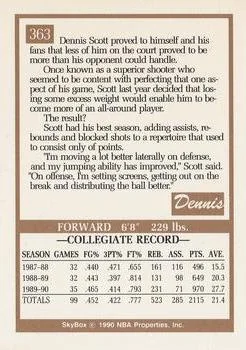 1990-91 SkyBox Dennis Scott Draft Picks #363 card back image