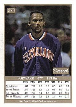 1990-91 SkyBox Derrick Chievous #373 card back image