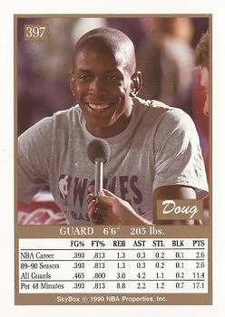 1990-91 SkyBox Doug West #397 card back image