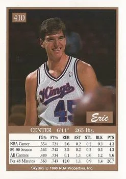 1990-91 SkyBox Eric Leckner #410 card back image