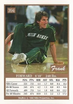 1990-91 SkyBox Frank Brickowski #394 card back image