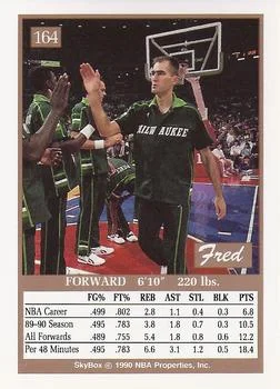 1990-91 SkyBox Fred Roberts #164 card back image