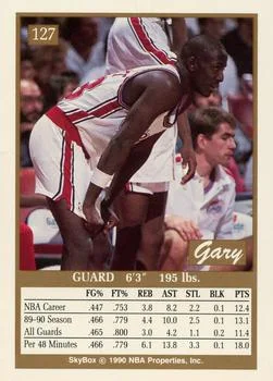 1990-91 SkyBox Gary Grant #127 card back image