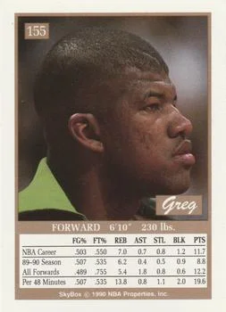 1990-91 SkyBox Greg Anderson #155 card back image