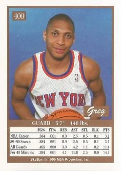 1990-91 SkyBox Greg Grant #400 card back image