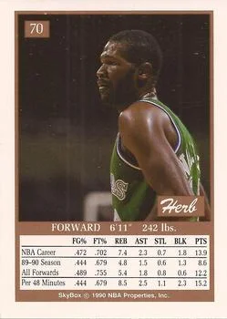 1990-91 SkyBox Herb Williams #70 card back image