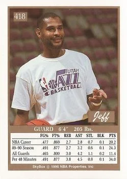 1990-91 SkyBox Jeff Malone #418 card back image