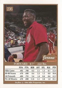 1990-91 SkyBox Jerome Kersey #236 card back image