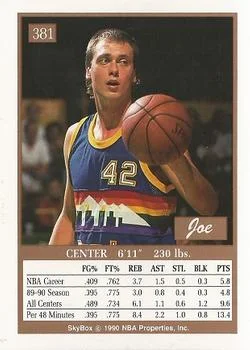 1990-91 SkyBox Joe Wolf #381 card back image