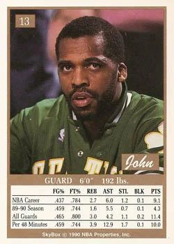 1990-91 SkyBox John Bagley #13 card back image