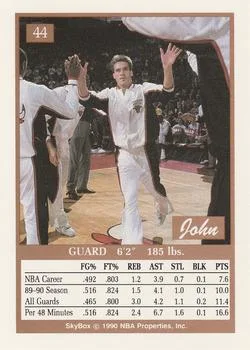1990-91 SkyBox John Paxson #44 card back image