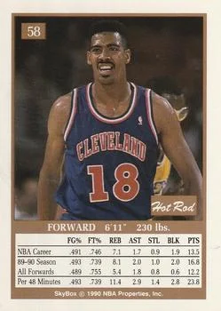 1990-91 SkyBox John Williams "John" on front #58 card back image