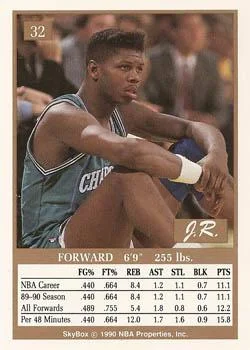 1990-91 SkyBox J.R. Reid #32 card back image