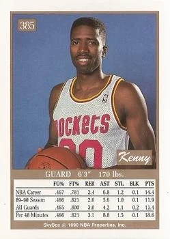 1990-91 SkyBox Kenny Smith #385 card back image