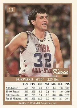 1990-91 SkyBox Kevin McHale #19 card back image