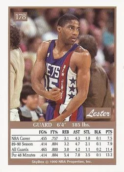 1990-91 SkyBox Lester Conner #178 card back image