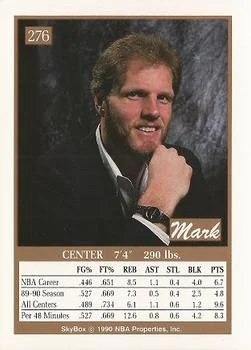 1990-91 SkyBox Mark Eaton #276 card back image