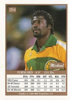 1990-91 SkyBox Michael Cage #264 card back image