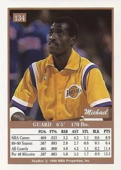 1990-91 SkyBox Michael Cooper SP #134 card back image