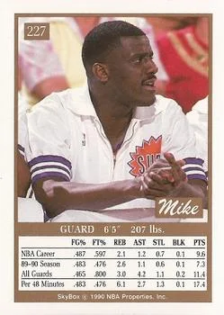 1990-91 SkyBox Mike McGee SP #227 card back image