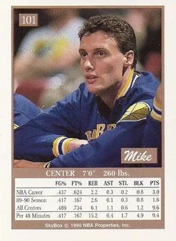 1990-91 SkyBox Mike Smrek #101 card back image