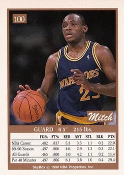 1990-91 SkyBox Mitch Richmond #100 card back image