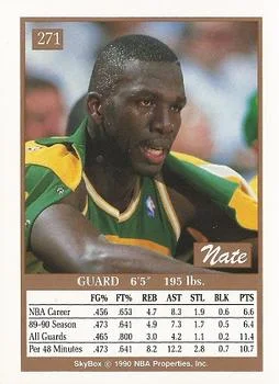 1990-91 SkyBox Nate McMillan ERR #271a card back image