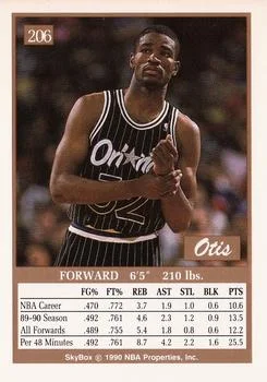 1990-91 SkyBox Otis Smith #206 card back image