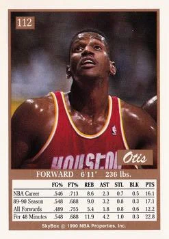 1990-91 SkyBox Otis Thorpe CORCOR: Rebounding #112b card back image