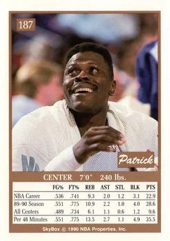 1990-91 SkyBox Patrick Ewing #187 card back image