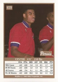 1990-91 SkyBox Pervis Ellison #419 card back image