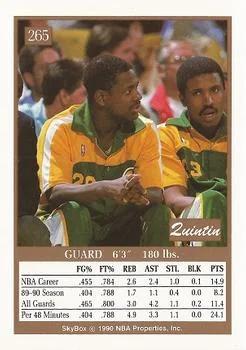 1990-91 SkyBox Quintin Dailey #265 card back image