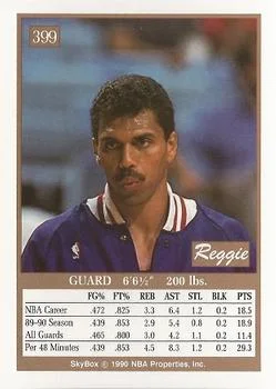 1990-91 SkyBox Reggie Theus #399 card back image