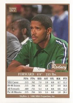 1990-91 SkyBox Rodney McCray #377 card back image