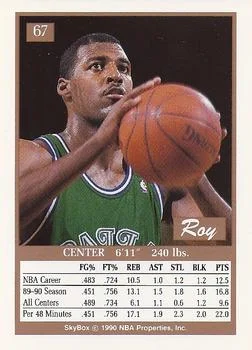 1990-91 SkyBox Roy Tarpley #67 card back image