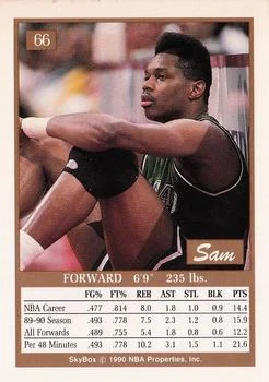 1990-91 SkyBox Sam Perkins SP #66 card back image