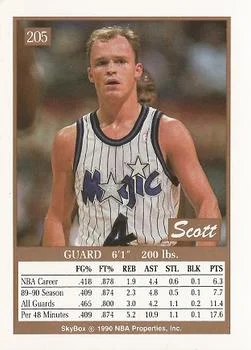 1990-91 SkyBox Scott Skiles #205 card back image